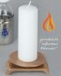 Preview: Flachkopfkerze Paraffin klein weiß 120 x 40 mm RAL