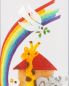 Preview: Taufkerze Arche Noah mit Regenbogen, oval 240 mm