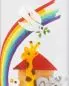 Preview: Taufkerze Arche Noah mit Regenbogen, oval 240 mm