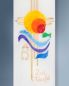 Preview: Taufkerze Sonne des Lebens Kreuz modern 265 x 60 mm