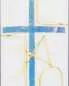 Mobile Preview: Taufkerze Kreuz des Lebens blau 265 x 50 mm schlicht