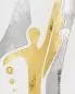 Mobile Preview: Taufkerze Engel Gold Flügel silber oval 240 mm hoch