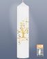 Preview: Taufkerze Lebensbaum gold 265 x 60 mm Glassteine bunt