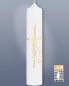 Preview: Taufkerze schlicht dezentes Goldkreuzdekor 265x50mm