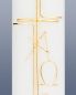 Preview: Taufkerze schlicht dezentes Goldkreuzdekor 265x50mm