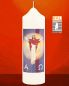 Preview: Osterkerze 165 x 50 mm A+O mit Auferstehungschristus