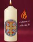 Preview: Tischkerze Benedictuskreuz 165 x 60 mm