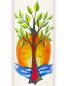 Preview: Kerze 165x60 mm Lebensbaum und Sonne m. Wasser