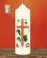 Preview: Osterkerze 165 x 50 mm " Kreuz mit Weinrebe " A+O