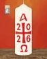 Preview: 12 Osterkerzen 150 x 50 mm mit Kreuz & Jahreszahl RAL