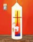 Preview: Osterkerze 165 x 50 mm A+O Wachsapplikation Lamm Gottes
