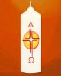 Preview: Osterkerze 165 x 50 mm RAL Symbolik Ostersonne A + O