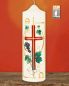 Preview: Osterkerze 225 x 70  mm " Kreuz mit Weinrebe " A+O