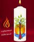 Preview: Kerze 165x60 mm Lebensbaum und Sonne m. Wasser