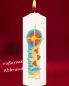 Preview: Osterkerze 225 x 70 mm "Spuren im Sand" Handarbeit