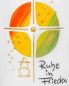 Preview: Trauerkerze 180 x 80 mm bunte Auferstehungssonne