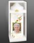 Preview: Trauerkerze 230 x 80 mm Foto mit Herz & Blumen