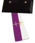 Preview: Versehstola, gesticktes Kreuz 5 cm breit weiß/violett
