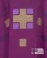 Mobile Preview: Kasel Handwebstoff violett Goldkreuz mit Ornamentik