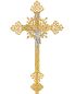 Preview: Vortragekreuz vergoldet 42 x 70 cm mit Stange 160 cm