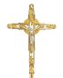 Preview: Vortragekreuz modern, vergoldet, mit Stange