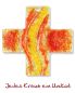 Preview: Wandkreuz Glas 18 x18 cm leuchtendes Flammendesign