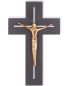 Preview: Schieferkreuz 13 x 22 cm Korpus Bronze poliert