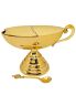 Preview: Schiffchen Messing poliert 13 cm lang 11 cm hoch