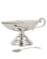 Preview: Schiffchen Messing vernickelt 13 cm lang 11 cm hoch