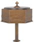 Preview: Taufbecken aus Bronze auf Bronzesockel 88 cm hoch