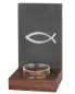 Preview: Wandweihkessel Fischsymbol 15x9 cm Schiefer & Nußbaum Glaseinsatz