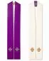 Preview: Doppelstola weiß & violett 140 cm mit gesticktem Kreuz