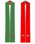 Preview: Doppelstola rot & grün 140 cm mit gestickten Kreuzen