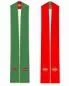 Mobile Preview: Doppelstola rot & grün 140 cm mit gestickten Kreuzen