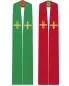 Preview: Doppelstola rot/grün mit Kreuz 125 cm, 100% PE
