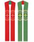 Preview: Wendestola Priester135cm rot/grün Kreuze gestickt