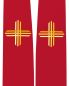 Preview: Doppelstola rot/grün mit Kreuz 125 cm, 100% PE