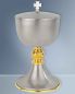 Preview: Ziborium Messing versilbert 10 cm Ø, 19 cm hoch