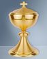 Preview: Ziborium messing matt vergoldet 23cm hoch, 12 cm Ø