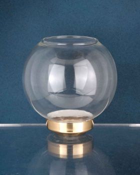 Flambeaux mit Glas 100 cm Aluminium gold eloxiert