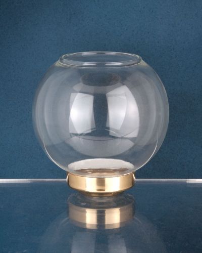 Flambeaux mit Glas 50 cm Aluminium gold eloxiert