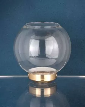 Flambeaux mit Glas 100cm Aluminium gold eloxiert