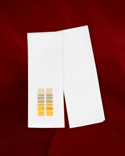 Kelchgarnitur Leinen 4-teilig Kreuz gold-gelb