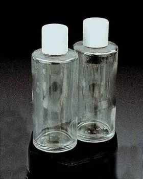 Glasflasche 12 cm, 100 ml mit Schraubverschluss