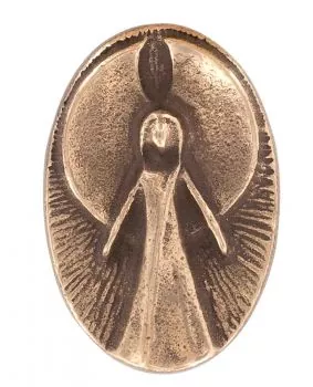 Bronzeplakette Engel 3x5cm Relief im Geschenkkarton