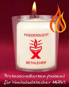 Friedenslichter Bethlehem rot 50 Kerzen 50 x 60 mm