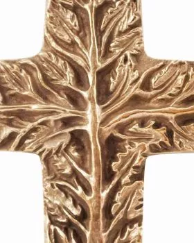 Bronzekreuz Lebensbaum Wandkreuz 11,5 x 13,5 cm