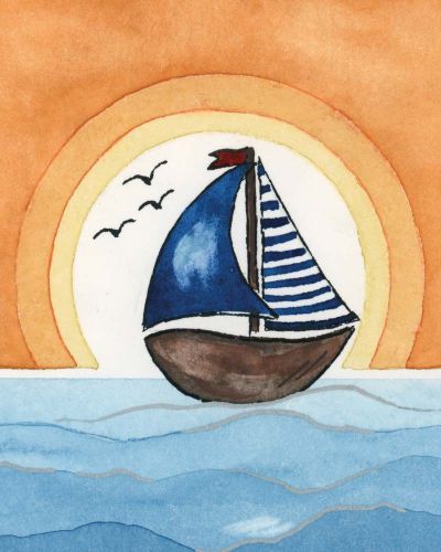 Preview: Karte "Motiv Schiff" 11,5x15 cm mit Umschlag