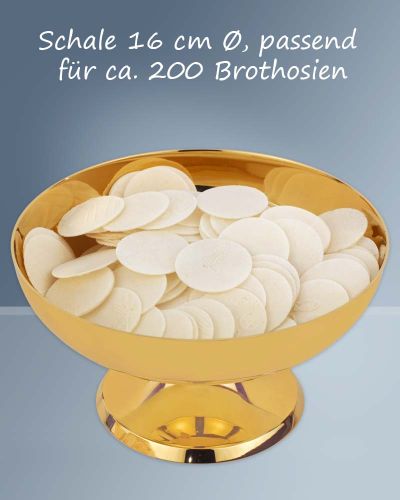 Preview: Hostienschale vergoldet, 17 cm Ø, 9 cm hoch ca. 200 Hostien