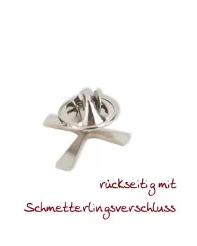 Anstecknadel Kreuz 925 Sterling Silber, mit Verschluß